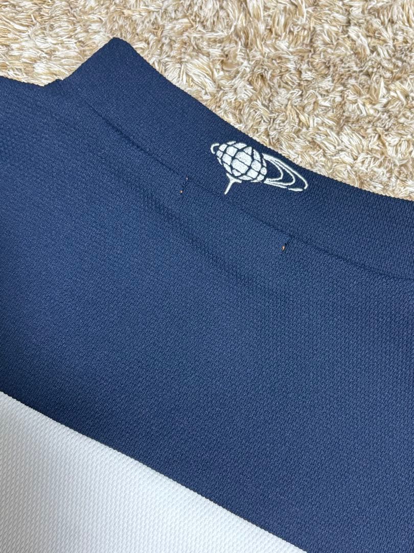 BEAMS GOLF ハーフジップ モックネックシャツ 半袖 S ホワイト