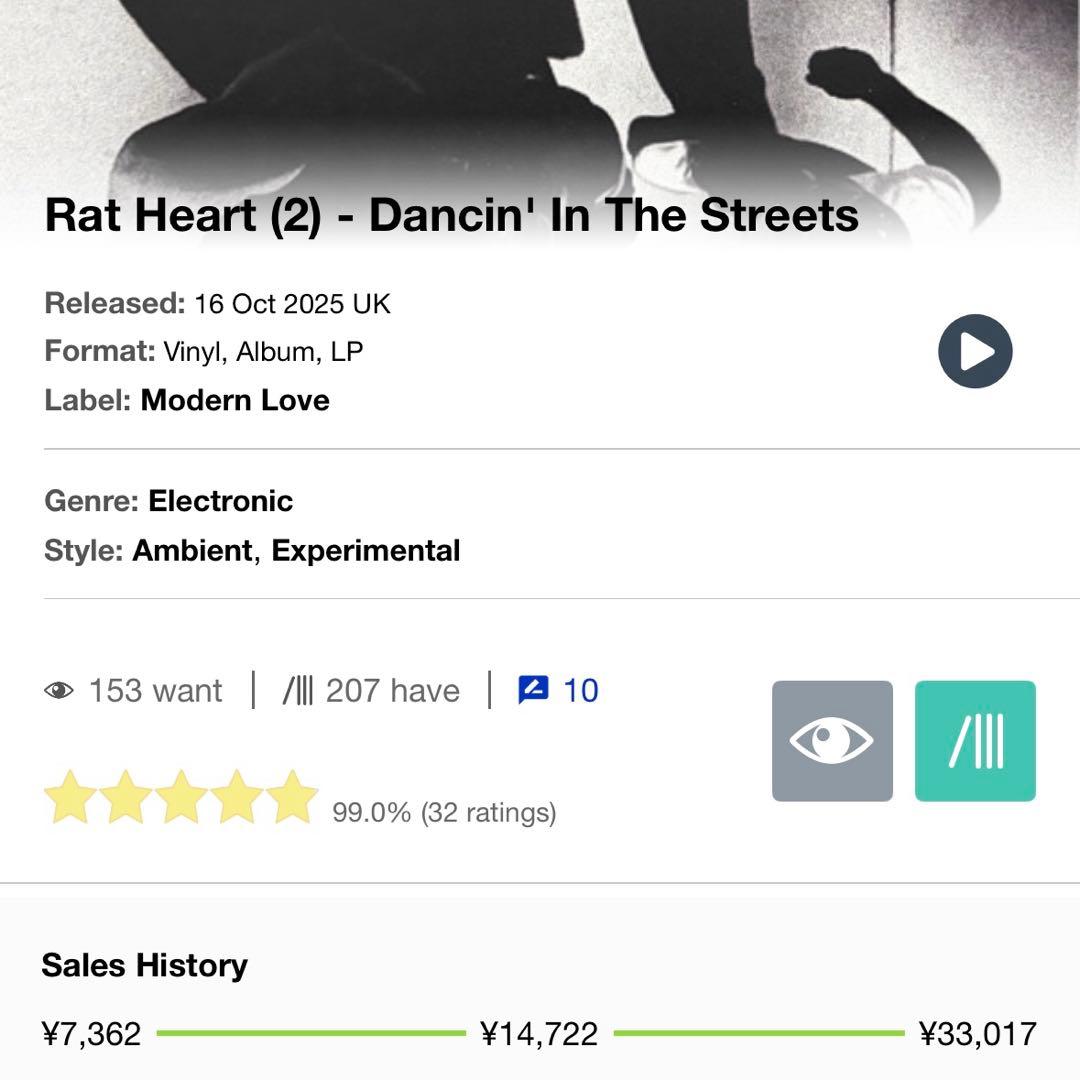 洋楽 RAT HEART DANCIN' IN THE STREETS 2LP