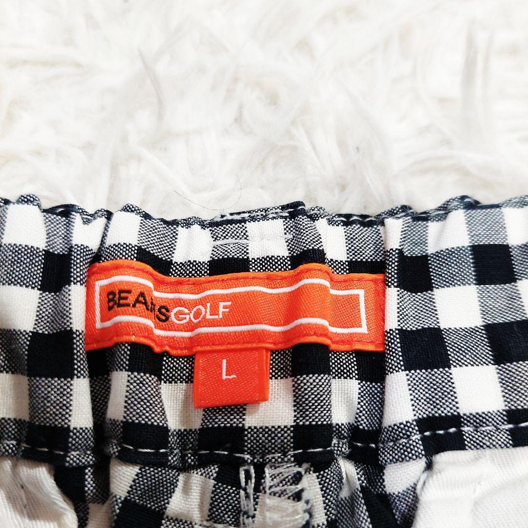 美品 BEAMS GOLF 洗える コットン ギンガムチェック ゴルフ パンツ