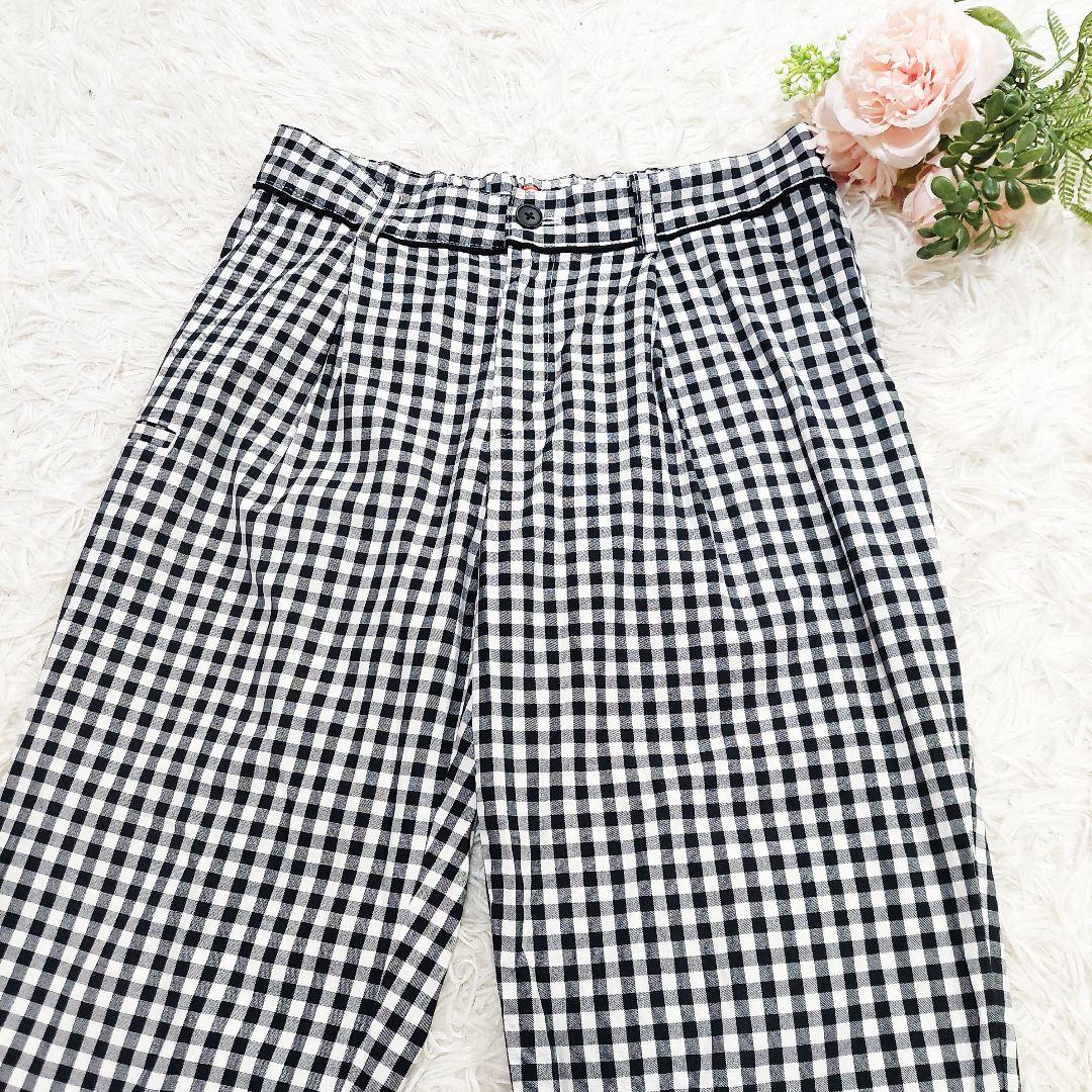 美品 BEAMS GOLF 洗える コットン ギンガムチェック ゴルフ パンツ
