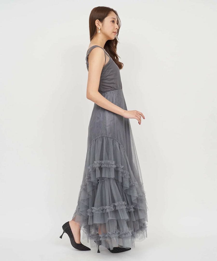 新品  party 【丈が選べる】ドレスチュールフレアワンピース F