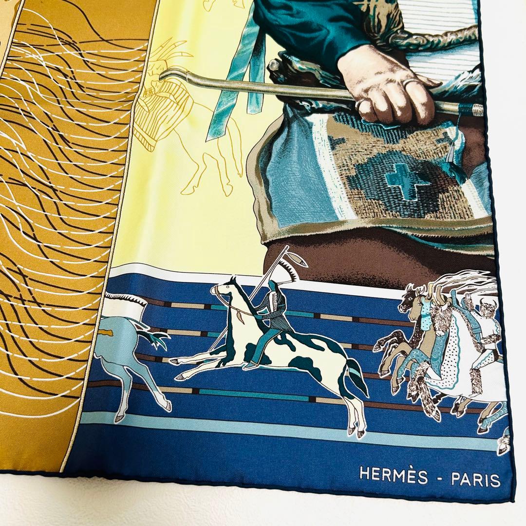 極美品【レア柄】HERMES カレ90　カレからカレへ　パウニー族　王者の虎