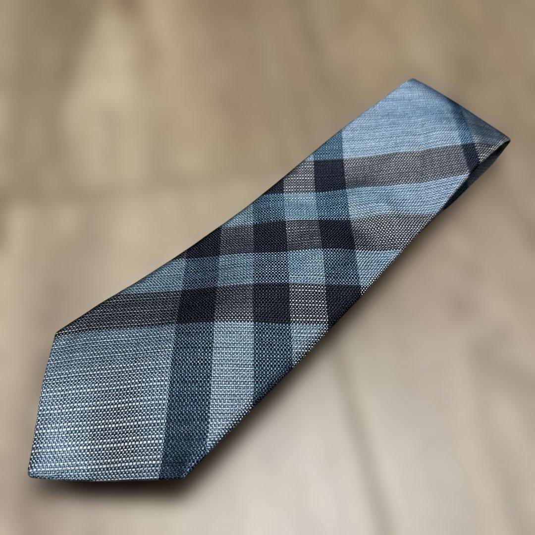 BURBERRY バーバリー ネクタイ ノバチェック ブルー ネイビー 美品