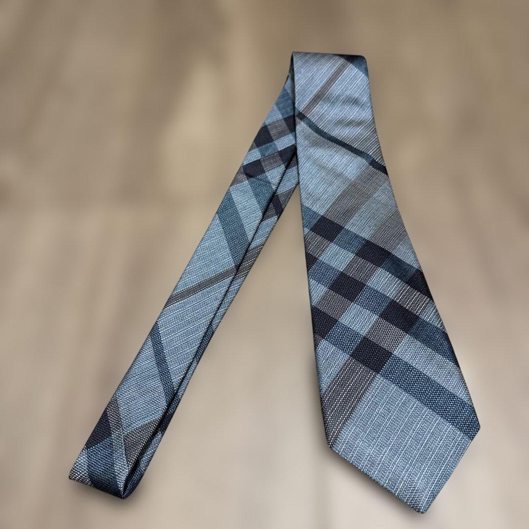 BURBERRY バーバリー ネクタイ ノバチェック ブルー ネイビー 美品
