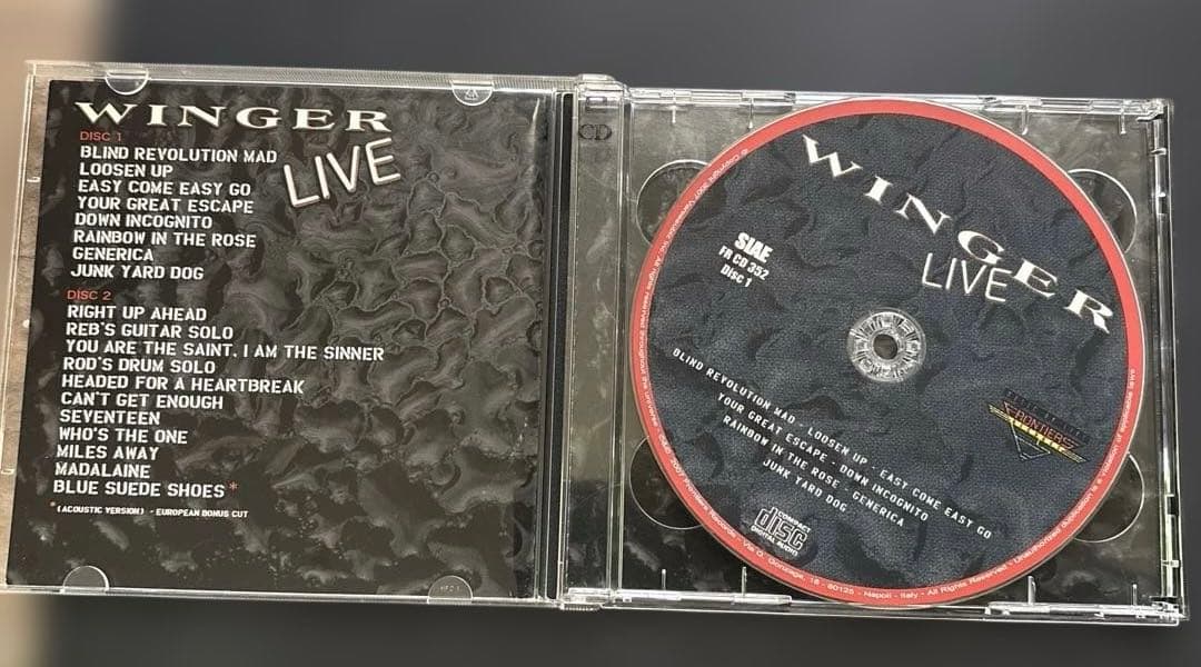 【レア】　Winger 「Live」　輸入盤　2枚組
