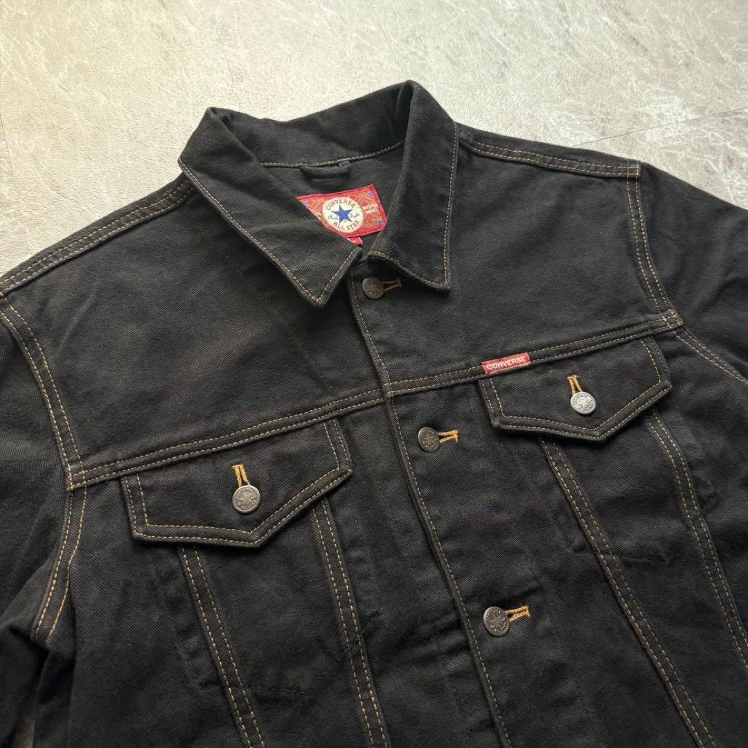 ジャケット・アウター converse black denim jacket vintage