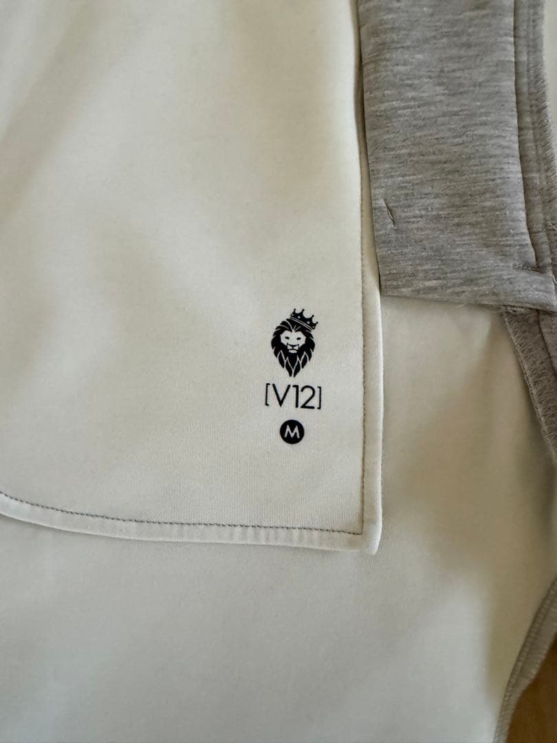 V12 メンズ テーパード スウェット ストレッチ ロゴパンツ