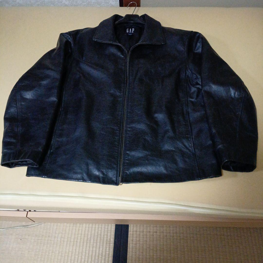 特割‼️OLDGAP 黒 レザージャケット美品、サイズXL実寸確認‼️