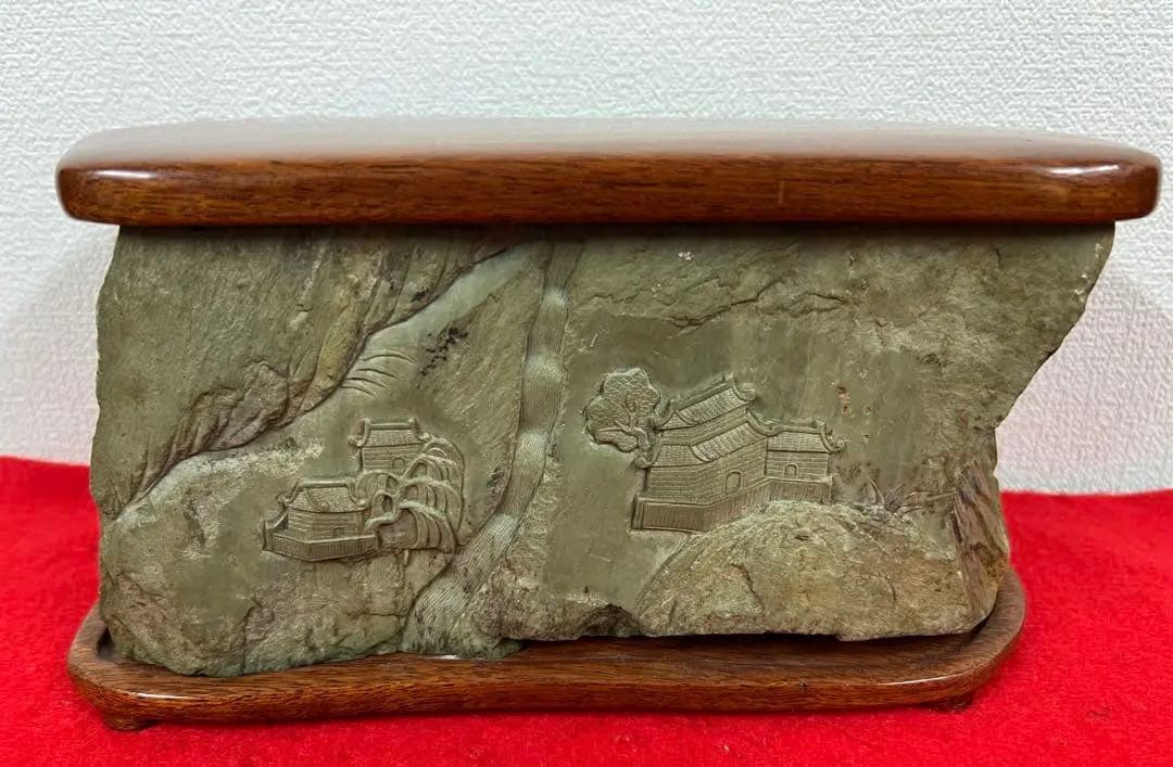 文房具 古物 緑端名硯 書　時代物　西X--63