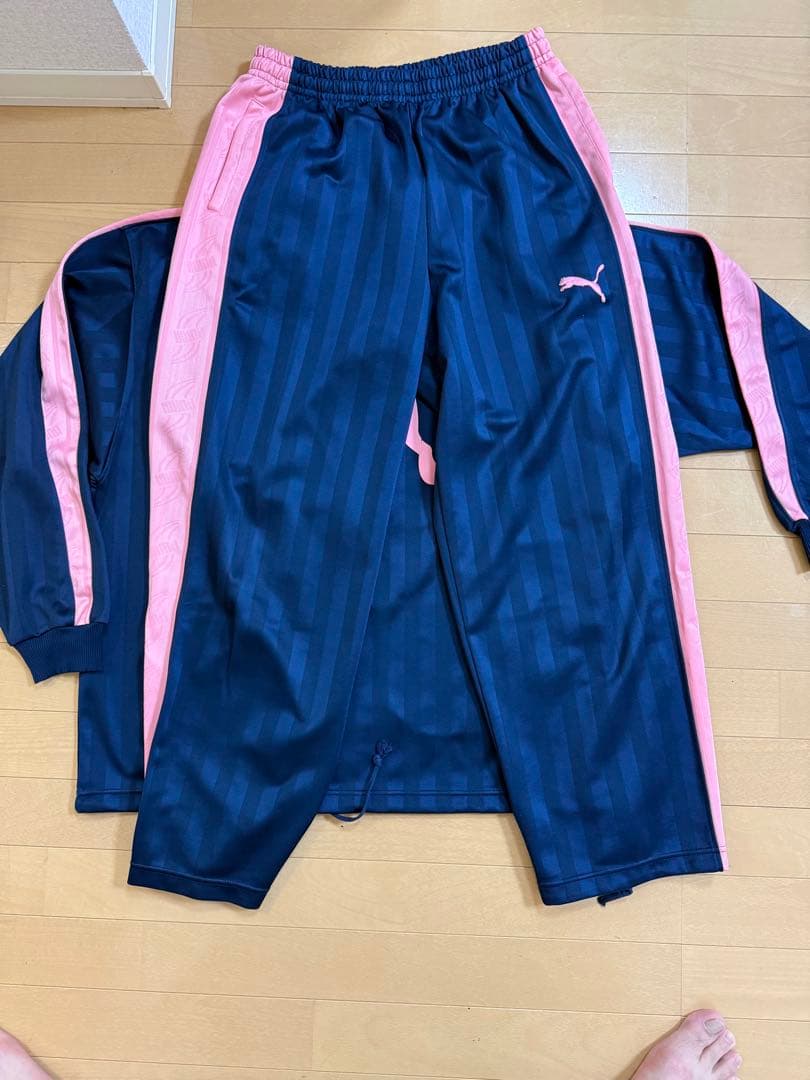 PUMA ジャージセットアップ　廃盤のネイビー/ピンク　大きめサイズ