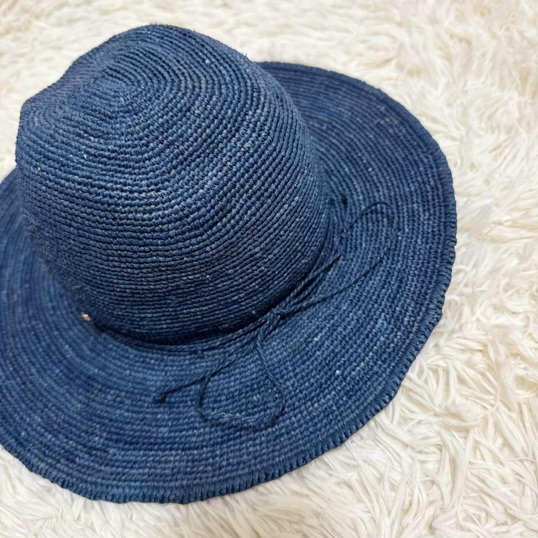 希少！ 極美品✨　ヘレンカミンスキー　ラフィアハット　麦わら帽子　ネイビー　紺色