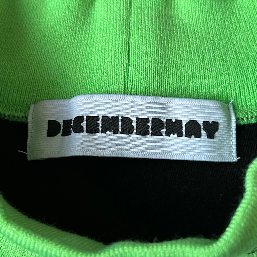 良品 DECEMBERMAY 襟ロゴ ハイネック ストレッチ 長袖 シャツ L