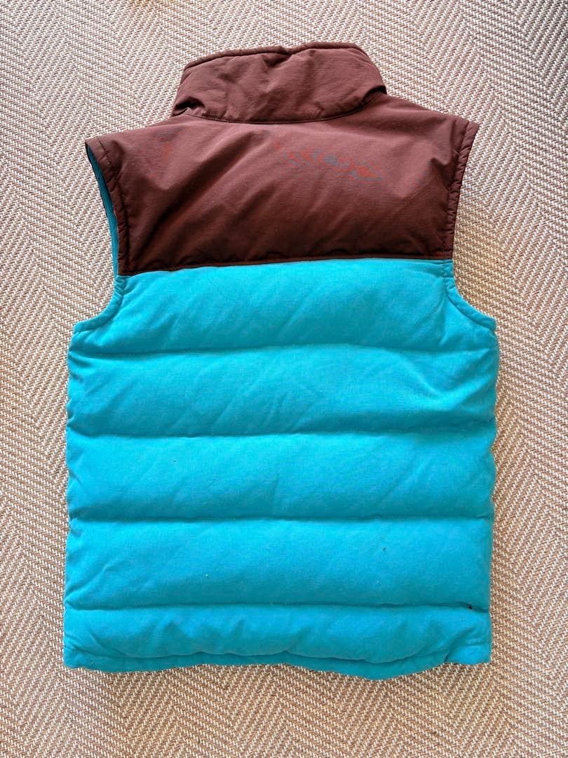 patagonia ダウンベスト Sサイズ 青・茶色