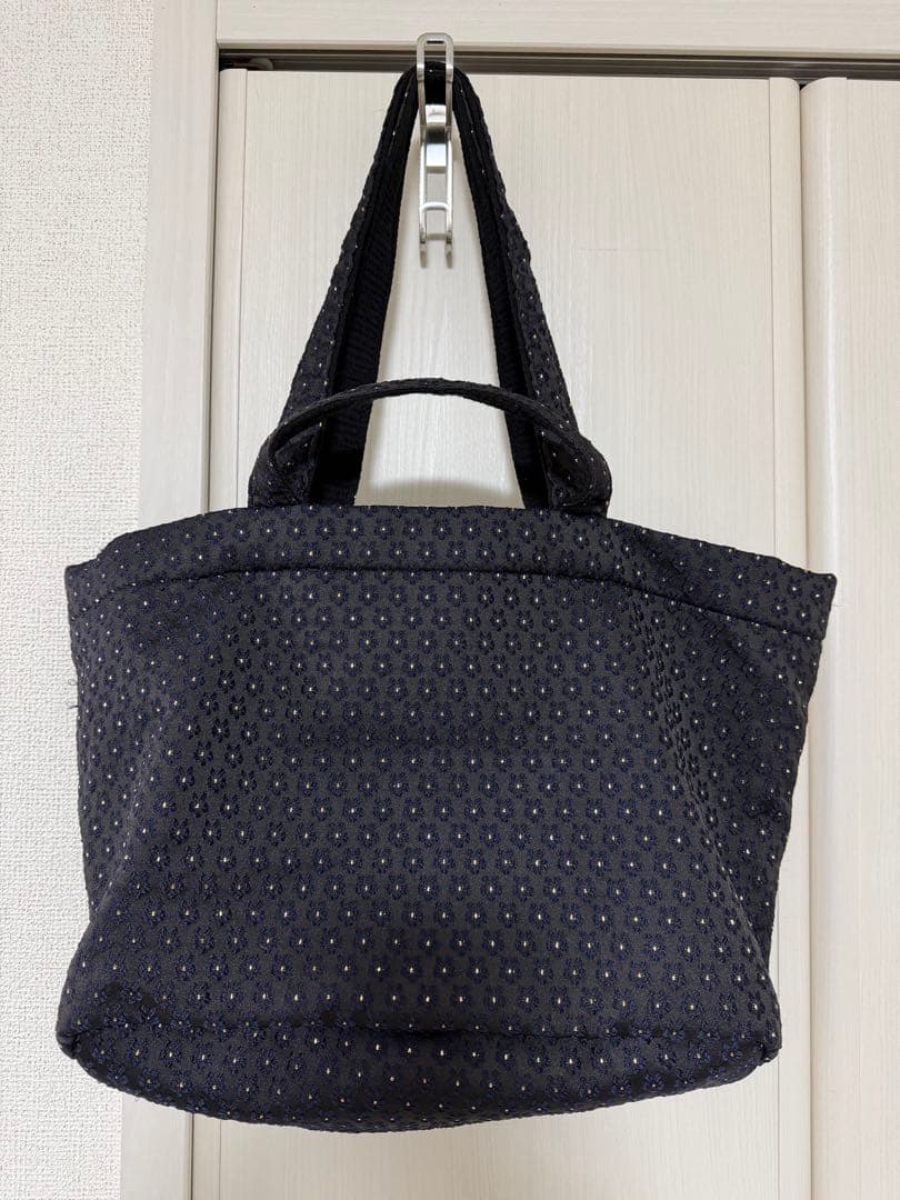 【美品】HYEON flower ジャガード bag NAVY