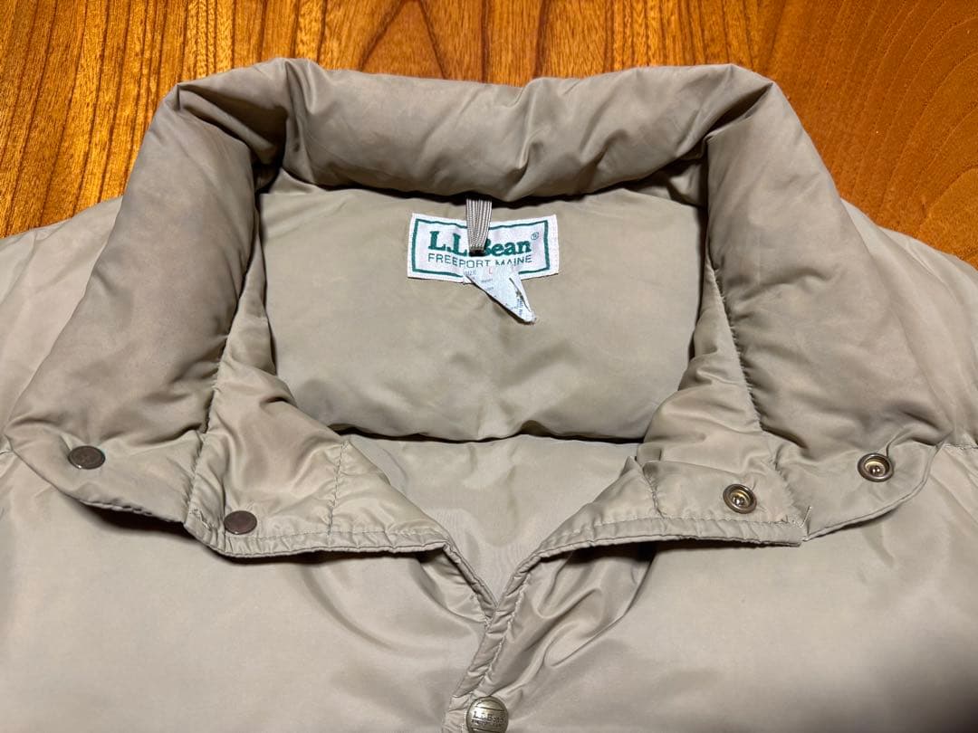 美品 80s L.L.Bean 縦型ポケット グースダウン ベスト ベージュ L
