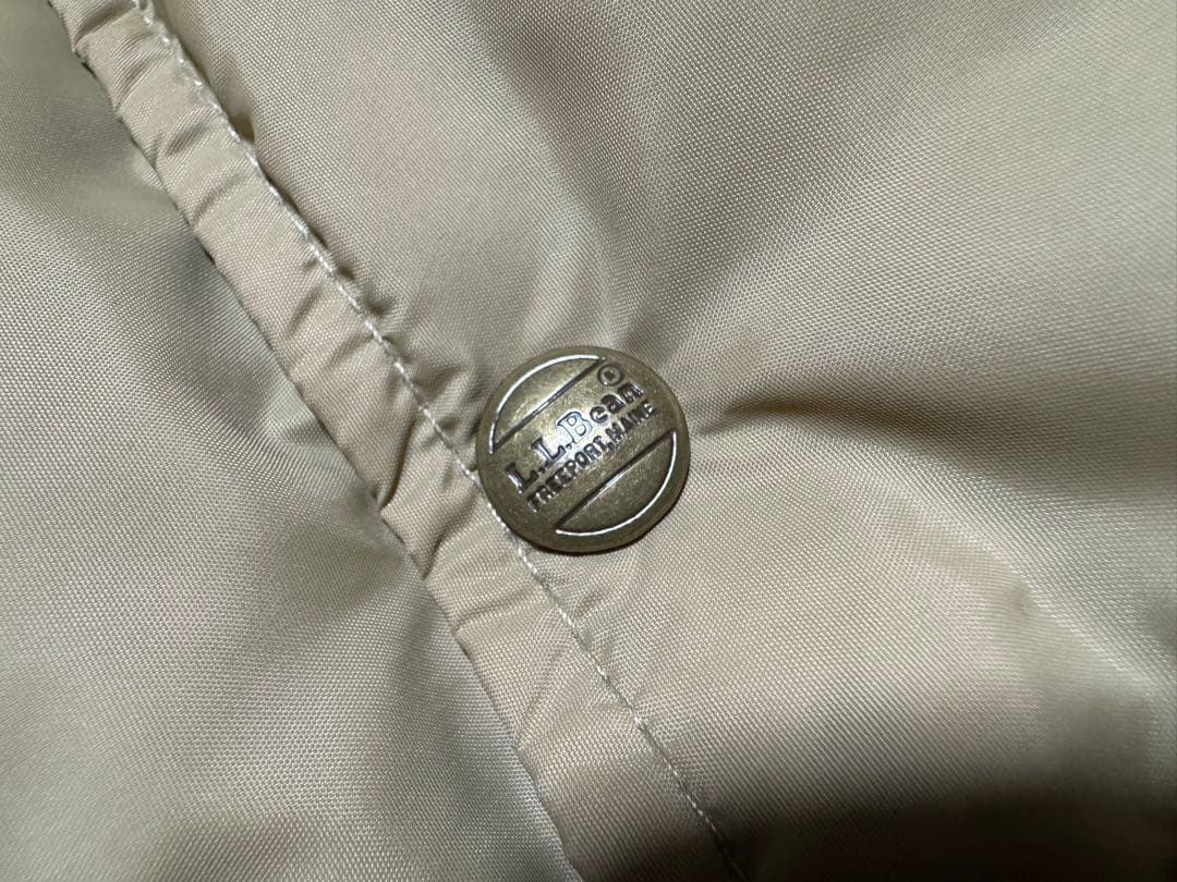 美品 80s L.L.Bean 縦型ポケット グースダウン ベスト ベージュ L