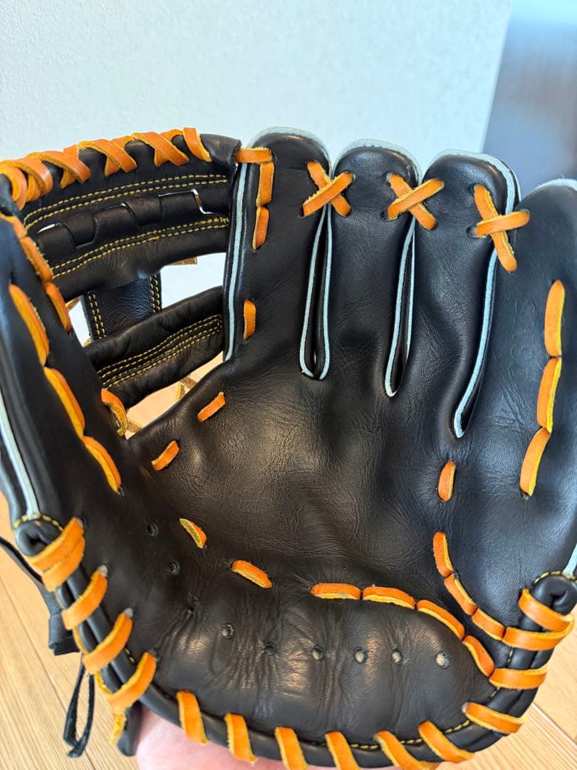 スラッガー 軟式グローブ 黒/オレンジ