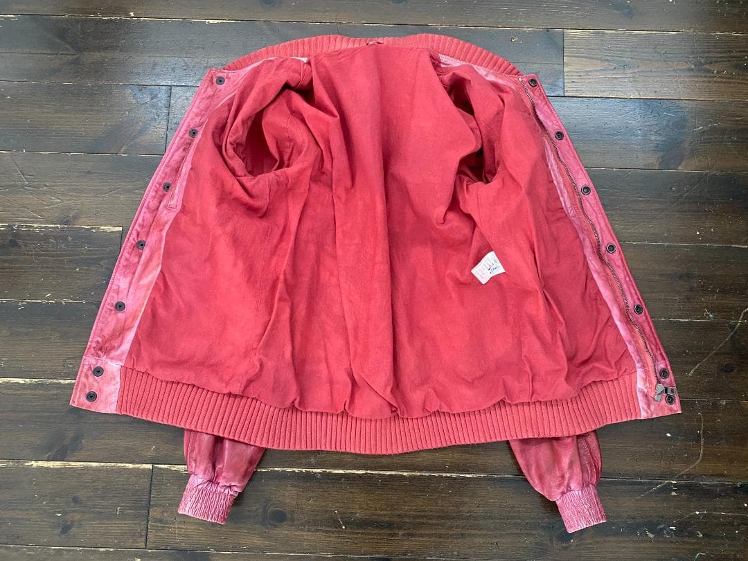 BALMAIN テディ 赤レザージャケット44 11AW アーカイブ デカルナン