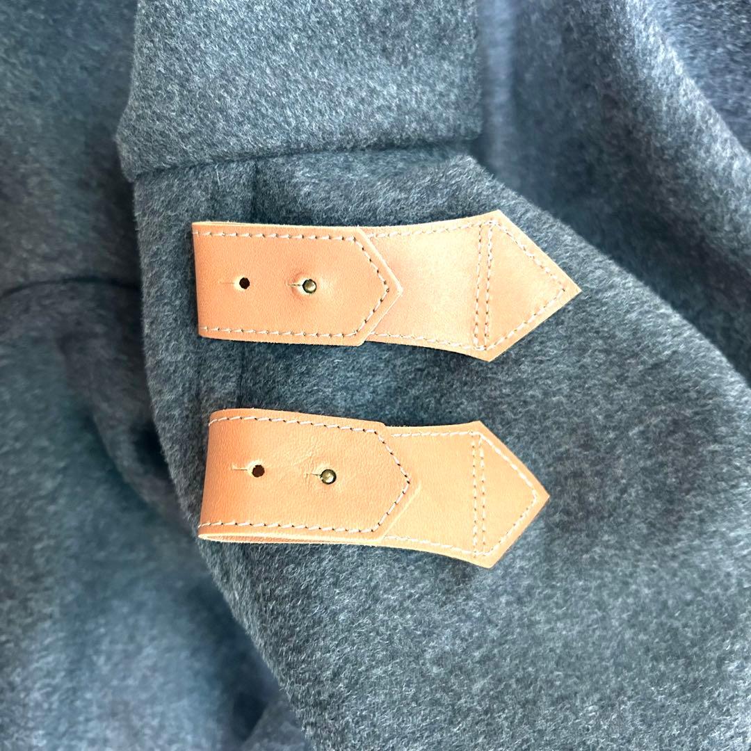 美品　ESTNATION ウールカシミヤ　ケープコート　ポンチョ　レザー