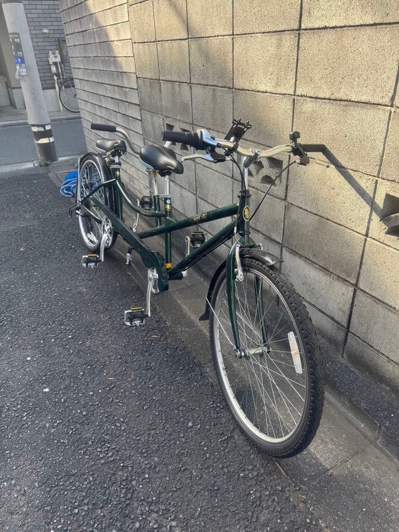 サイクリング　shamano 自転車 ダークグリーン 2人乗り　美品
