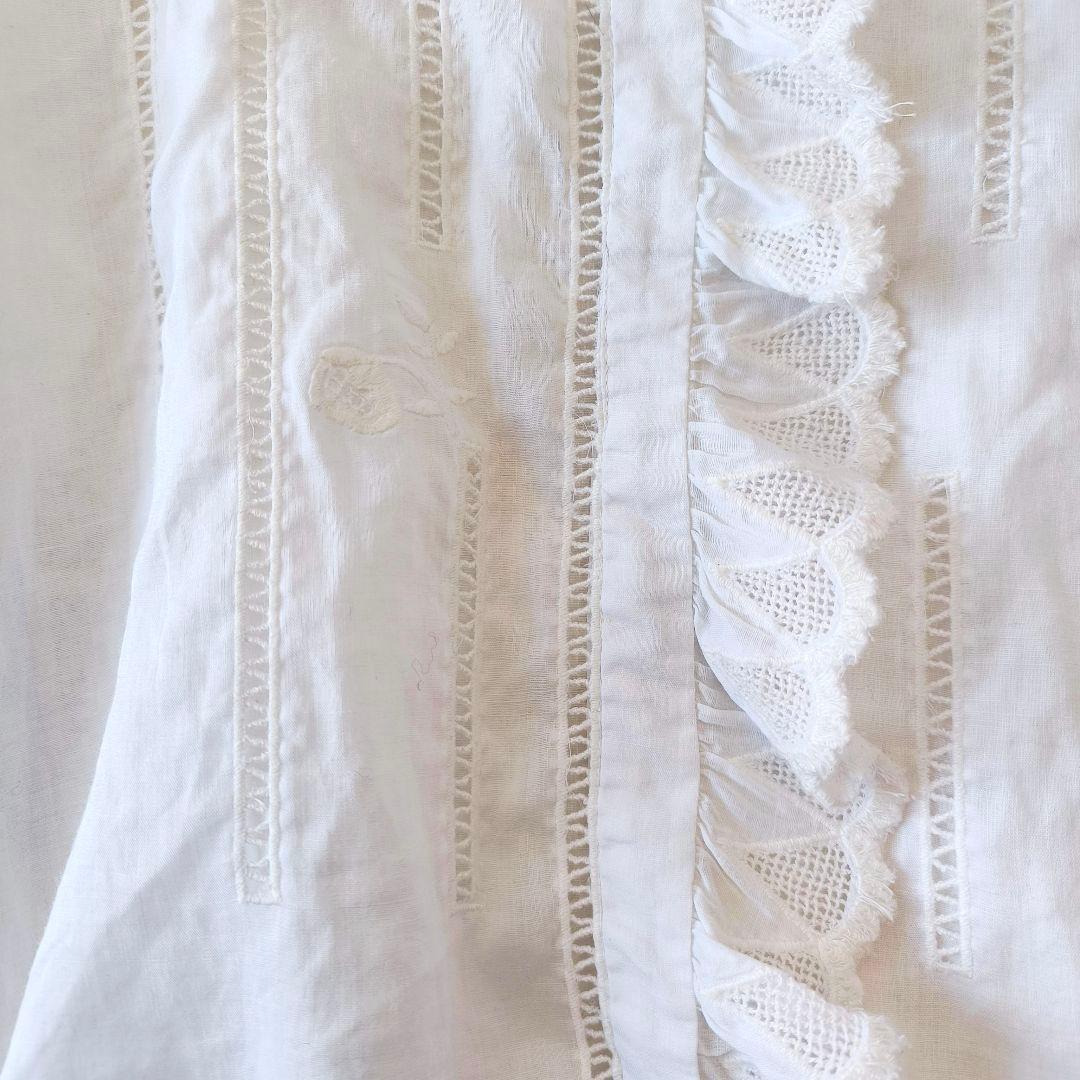 ISABEL MARANT リネン フリル ラダーレース ブラウス