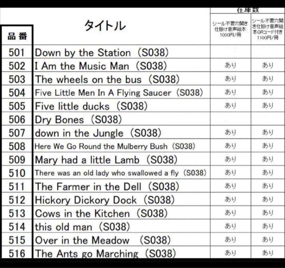 1000円1冊　No.51 穴あき仕掛け音声絵本 英語絵本