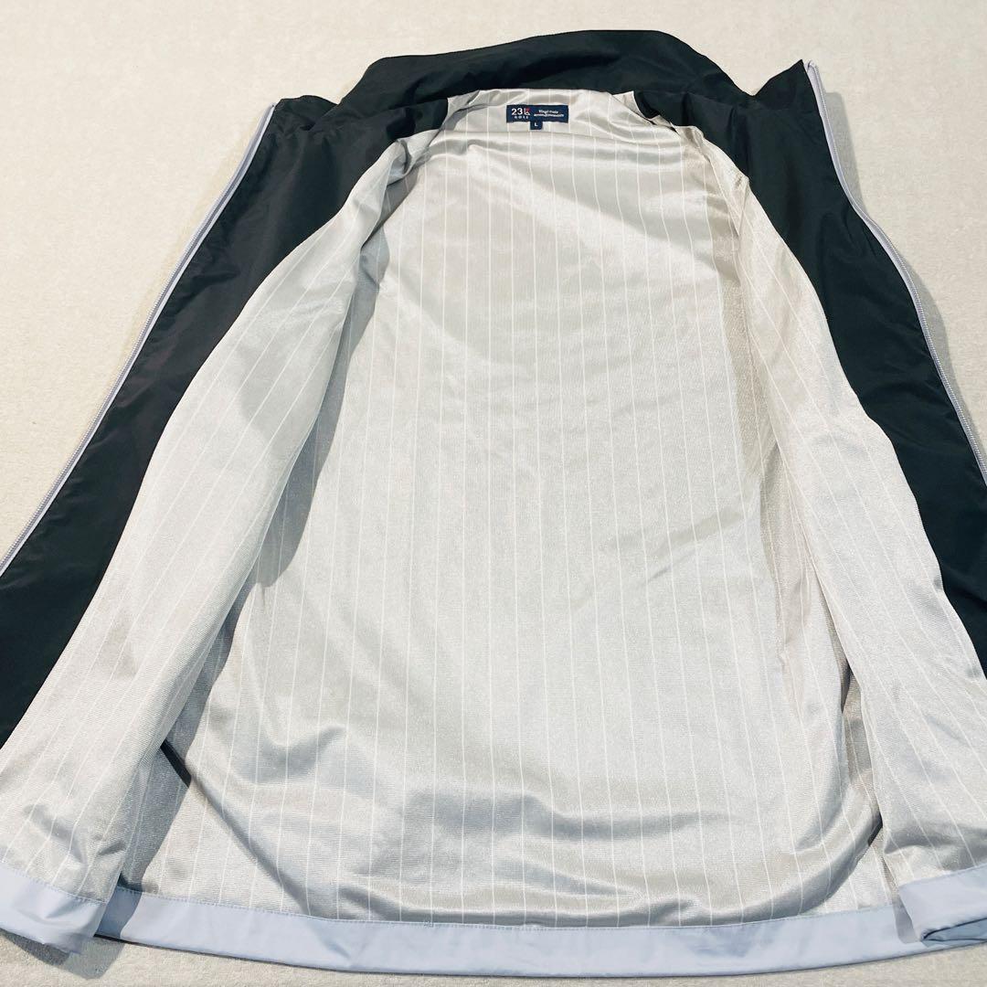 【美品!】23区GOLF テック系 フルジップ ナイロンジャケット L グレー