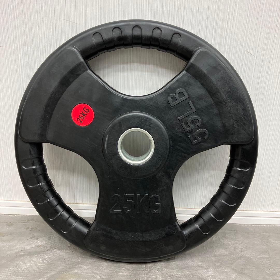 ★25kg×10枚 バーベルプレート ラバーコーティング オリンピックバー用