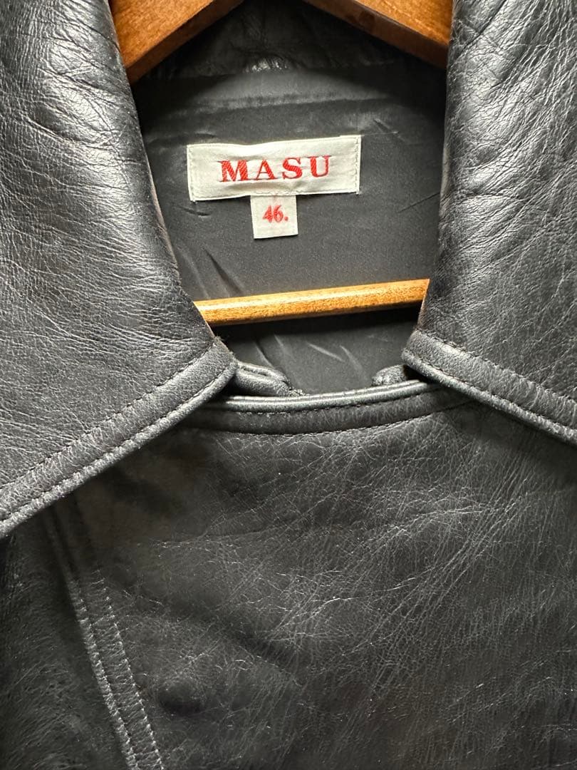 24AW MASU レザージャケット チェーン付き ライダース ブルゾン