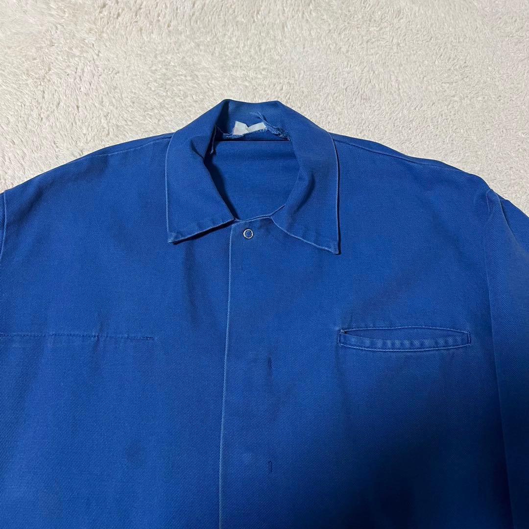 【雰囲気系】Euro Work Jacket ブルー メンズXL(短丈BOX)