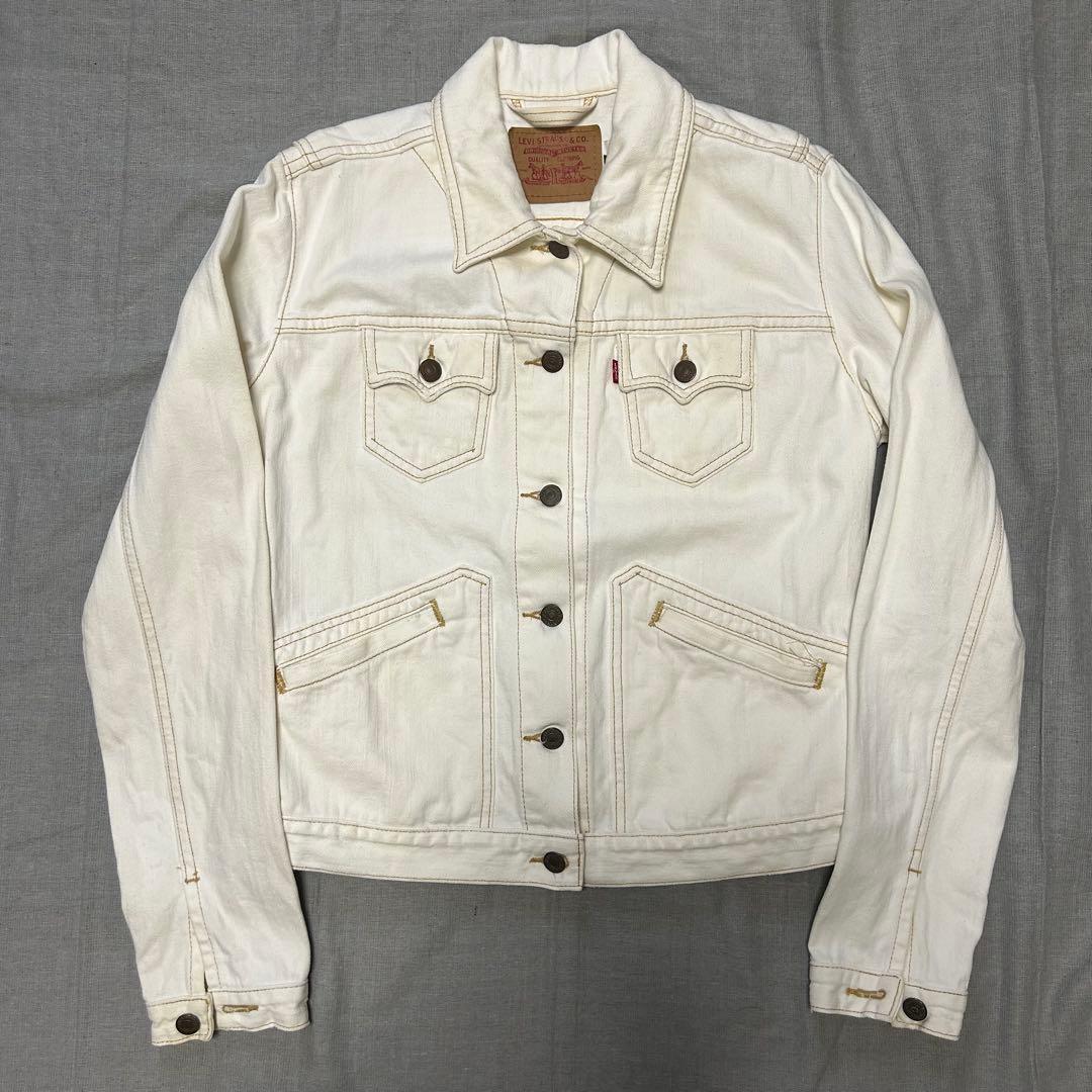 Levi's デニムジャケット ホワイト 生成 ジュニアL ラングラー124mj