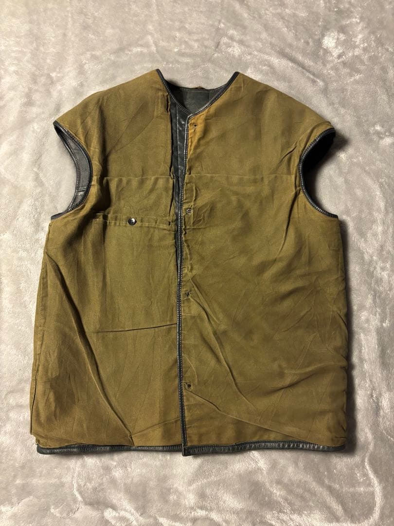 70s Euro leather VEST レザー ベスト ジャーキンベスト 風