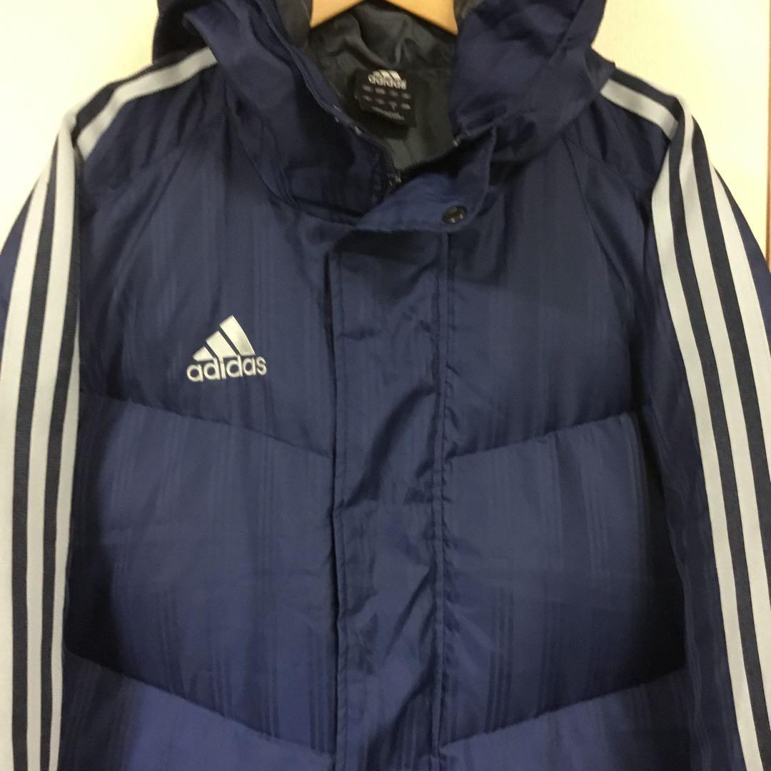 adidas ネイビー フード付きベンチコート　ダウンコート　Ｓサイズ　160