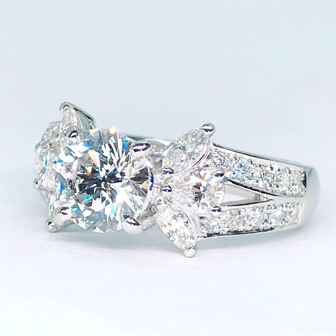 計1.815ct 大粒 ダイヤモンドリング PT900 ダイヤ 1ctアップ