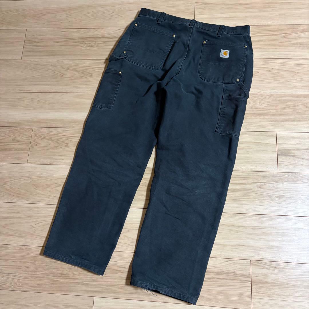 00s 90s carhartt ダブルニー　ブラック　フェード　ボロ36×30