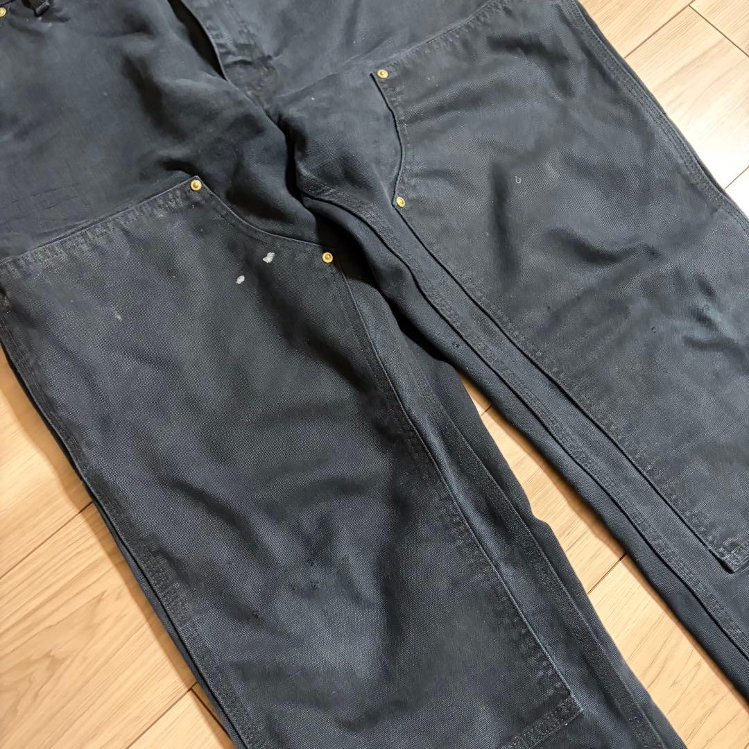 00s 90s carhartt ダブルニー　ブラック　フェード　ボロ36×30
