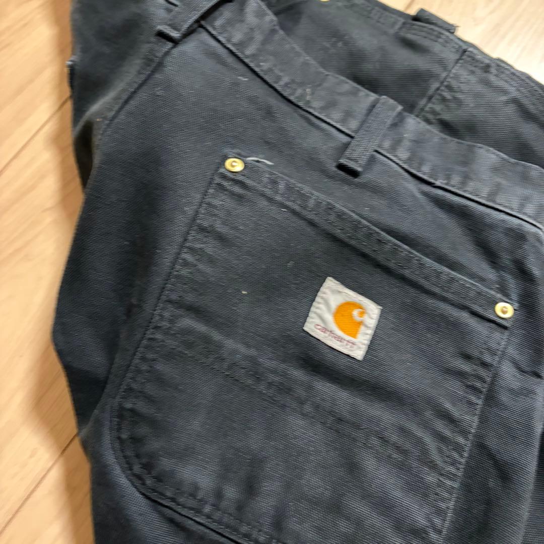 00s 90s carhartt ダブルニー　ブラック　フェード　ボロ36×30