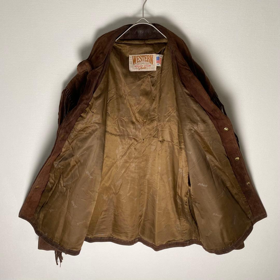 USA製 Schott × BON JOVI 本革 フリンジジャケット 希少44