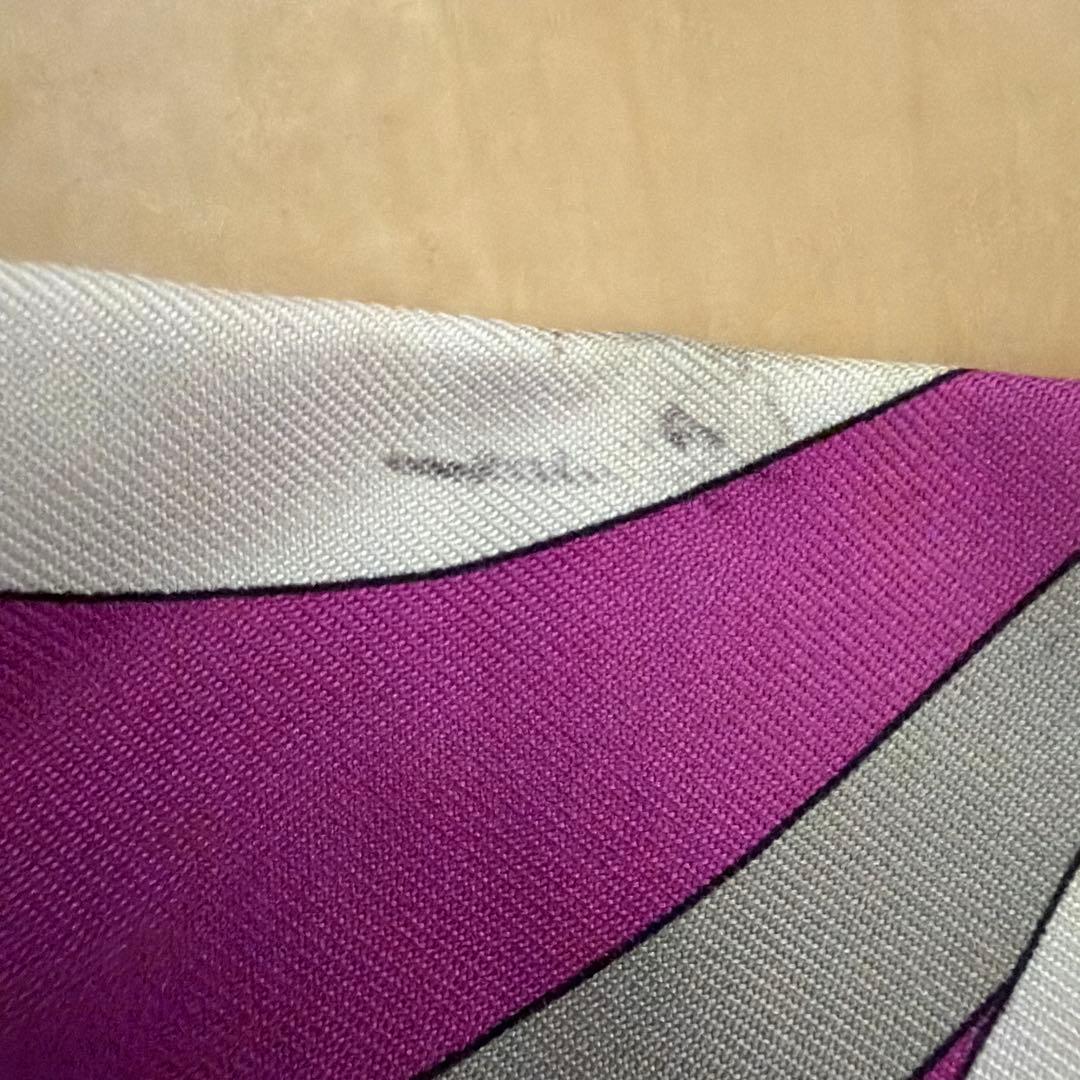 EMILIO PUCCI シルクスカーフ 紫 グレー