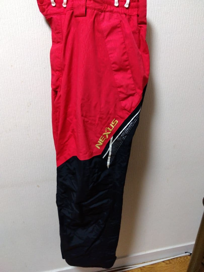 シマノ　防寒着　防寒パンツ　2XL レッド　サスペンダー付き　防寒対策
