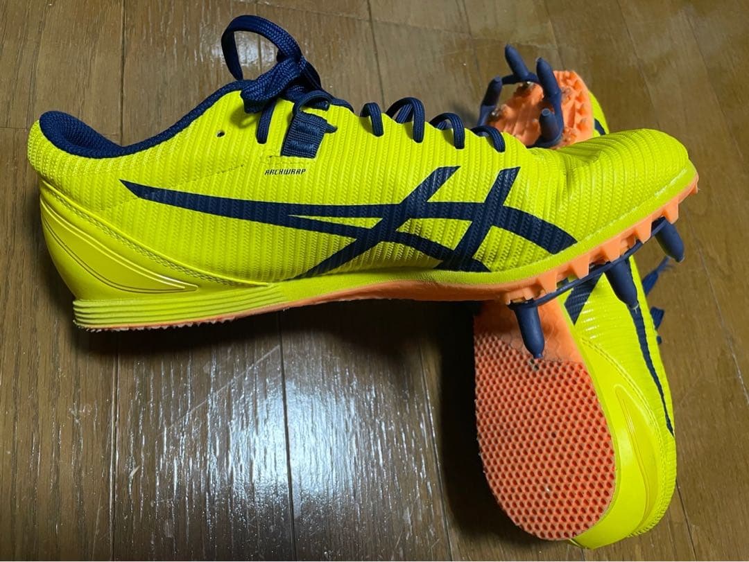 asics スパイクシューズ イエロー/ネイビー 26.5