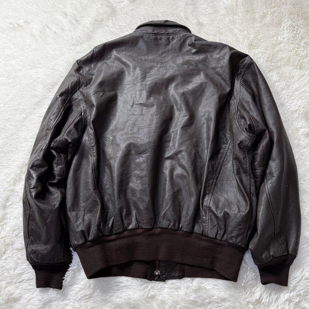 【美品】90s官給品同等 AVIREX A-2 山羊革 2XL 米軍PXモデル