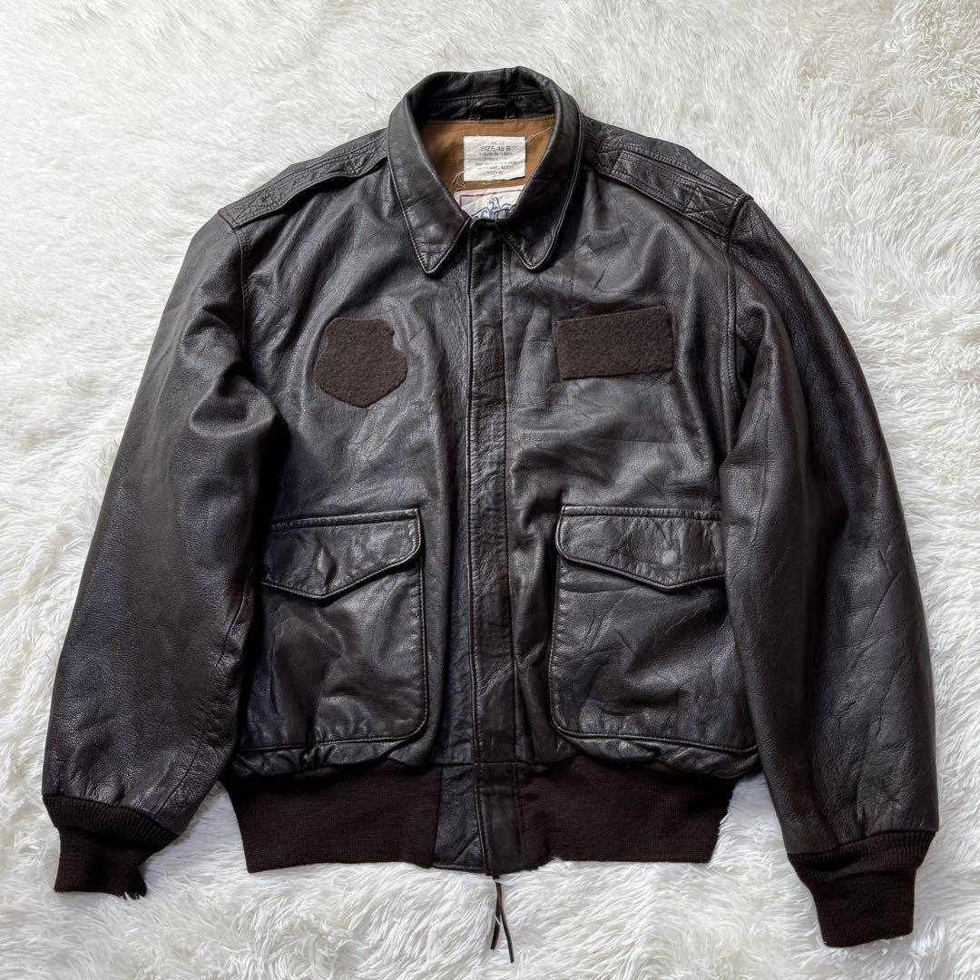 【美品】90s官給品同等 AVIREX A-2 山羊革 2XL 米軍PXモデル