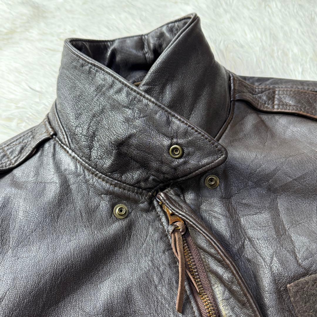 【美品】90s官給品同等 AVIREX A-2 山羊革 2XL 米軍PXモデル