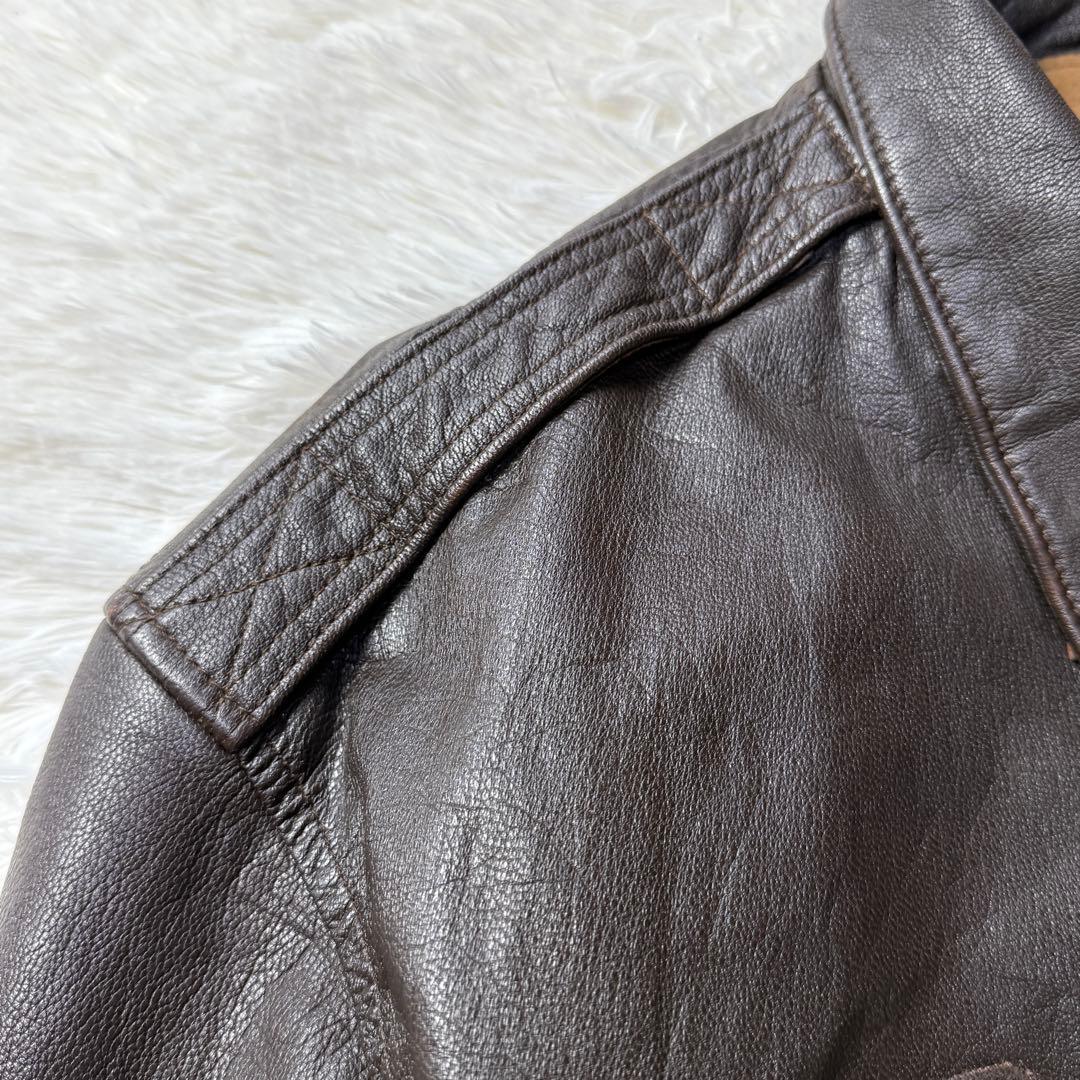 【美品】90s官給品同等 AVIREX A-2 山羊革 2XL 米軍PXモデル