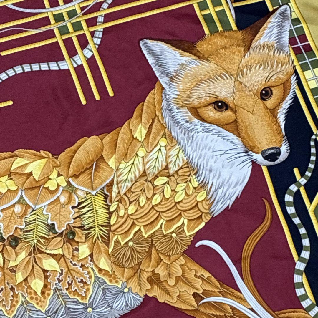 美品✨サルヴァトーレフェラガモ シルク イタリア キツネ 大判スカーフ ストール