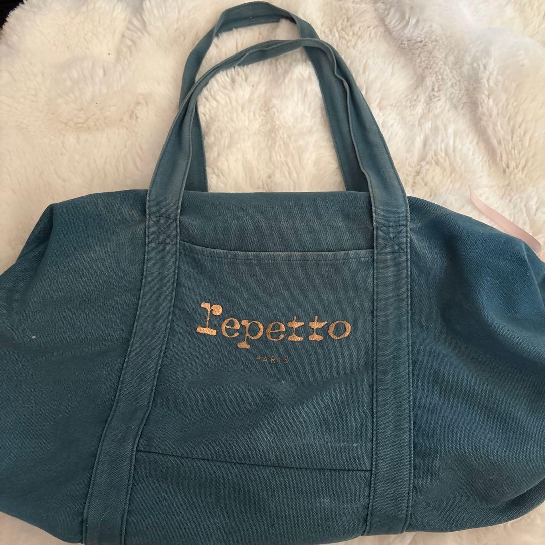 repetto 青 グリーン トートバッグ