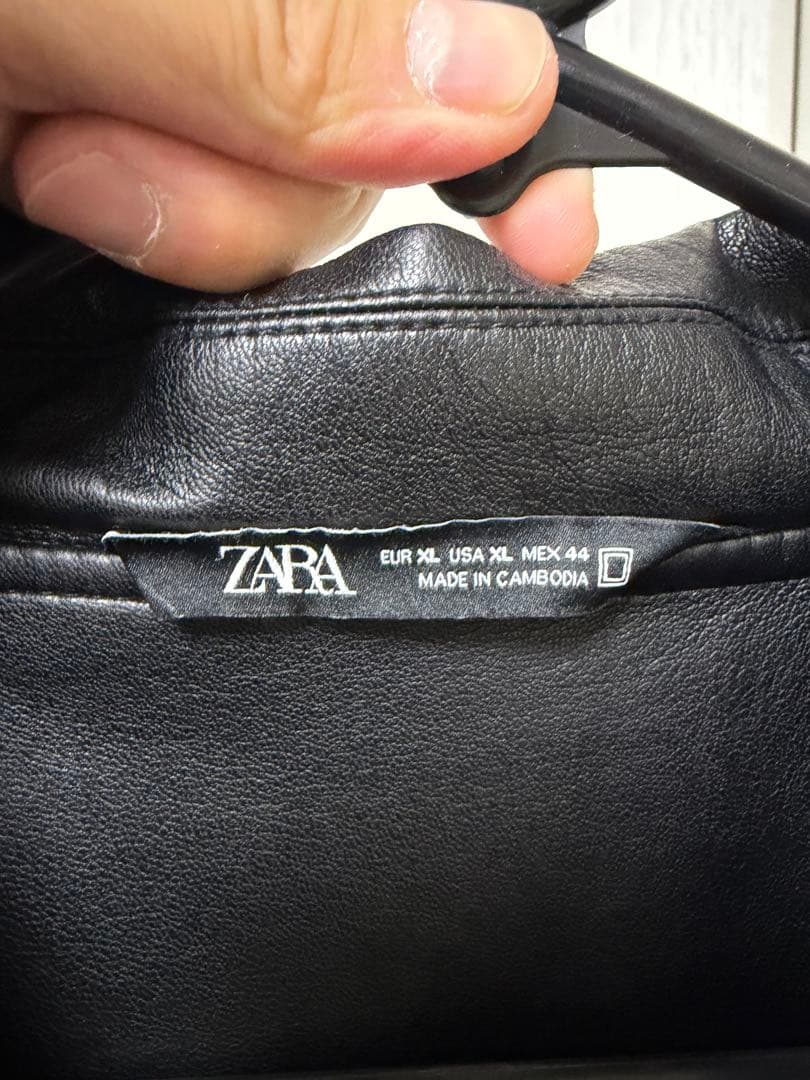 ZARA ブラック フェイクレザージャケット 2XL
