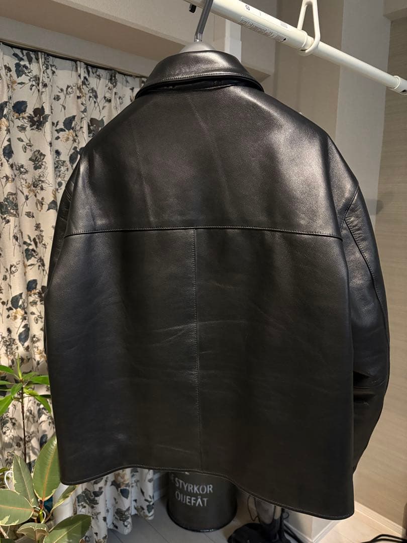 【美品】25AW ユナイテッドアローズ シープレザー ジップ ブルゾン 黒 L