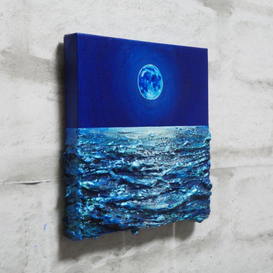 油絵 油彩 油彩画 絵 絵画 アートパネル【スーパーブルームーン 】
